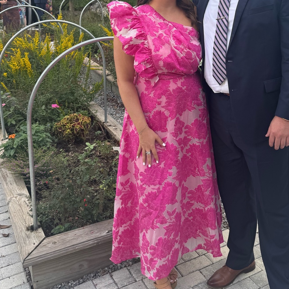 Showpo Pink Floral Midi Dress